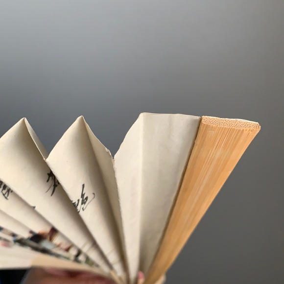 Vintage Chinese Tropical Bird Fold Out Fan - Picture 10 of 16